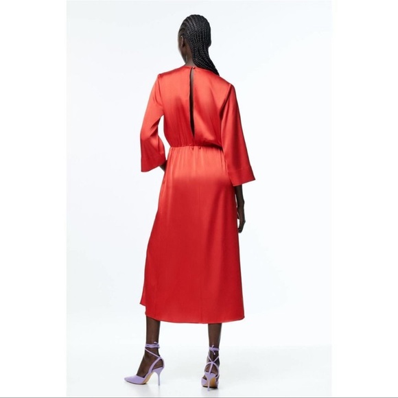 Zara knotted satin effect dress - Picture 5 of 10